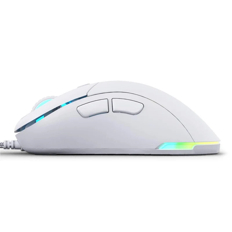 PWNAGE Ultra Custom Wired RGB Gaming Mouse Solid Sides (White) (W-UC-MC2W)