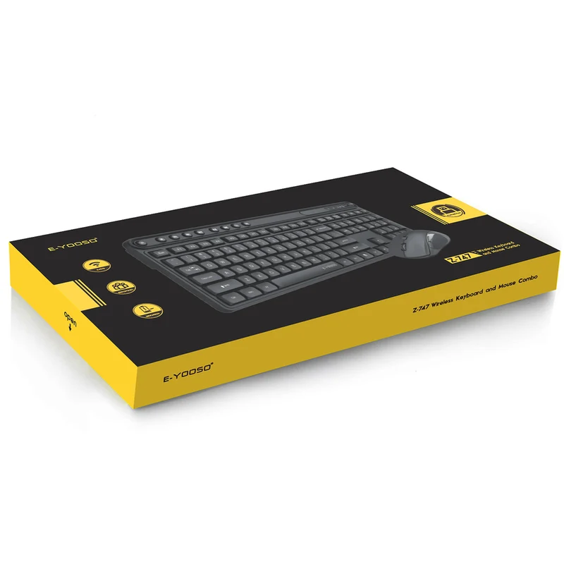 E-Yooso Z-747 Wireless Keyboard and Mouse Combo (Black)