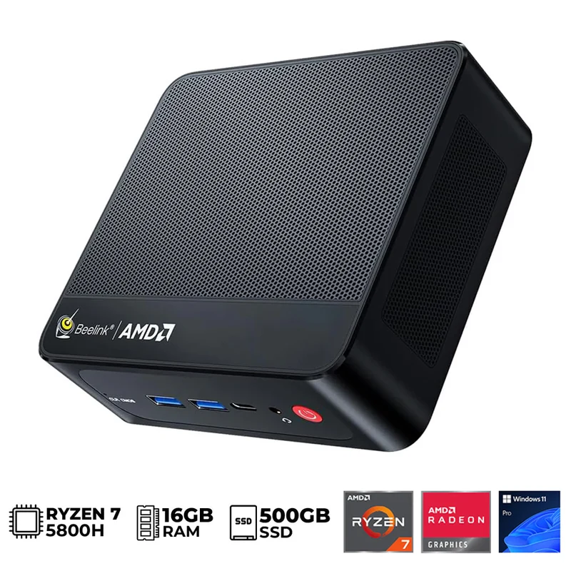 Beelink SER5 Pro AMD Ryzen 7 Pro 5850U Processor (16GB+500GB | 32GB+1TB) Windows 11 Pro Mini PC (Black)
