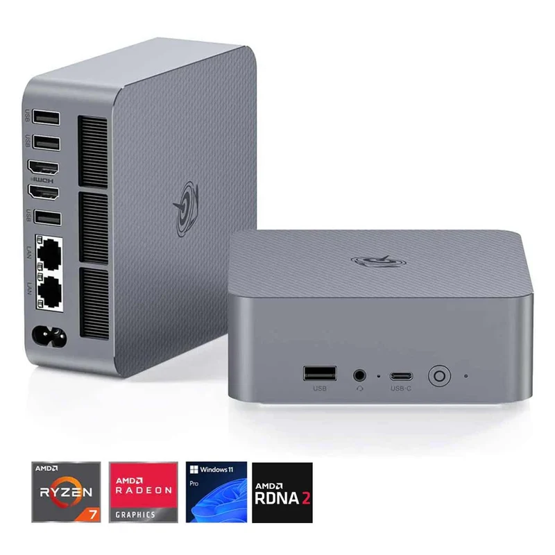Beelink EQR5-D4 AMD Ryzen 7 5825U Processor 16GB RAM 500GB SSD Windows 11 Pro Mini PC (Milky Grey)