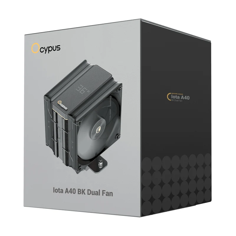 Ocypus Iota A40 Dual Fan 4 Heat-Pipes Single Tower Air Cooler with Dot-Matrix Digital Display (Black, White)