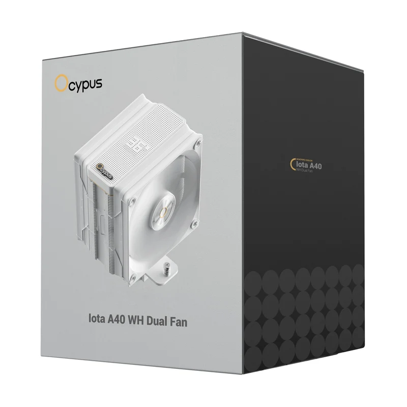 Ocypus Iota A40 Dual Fan 4 Heat-Pipes Single Tower Air Cooler with Dot-Matrix Digital Display (Black, White)