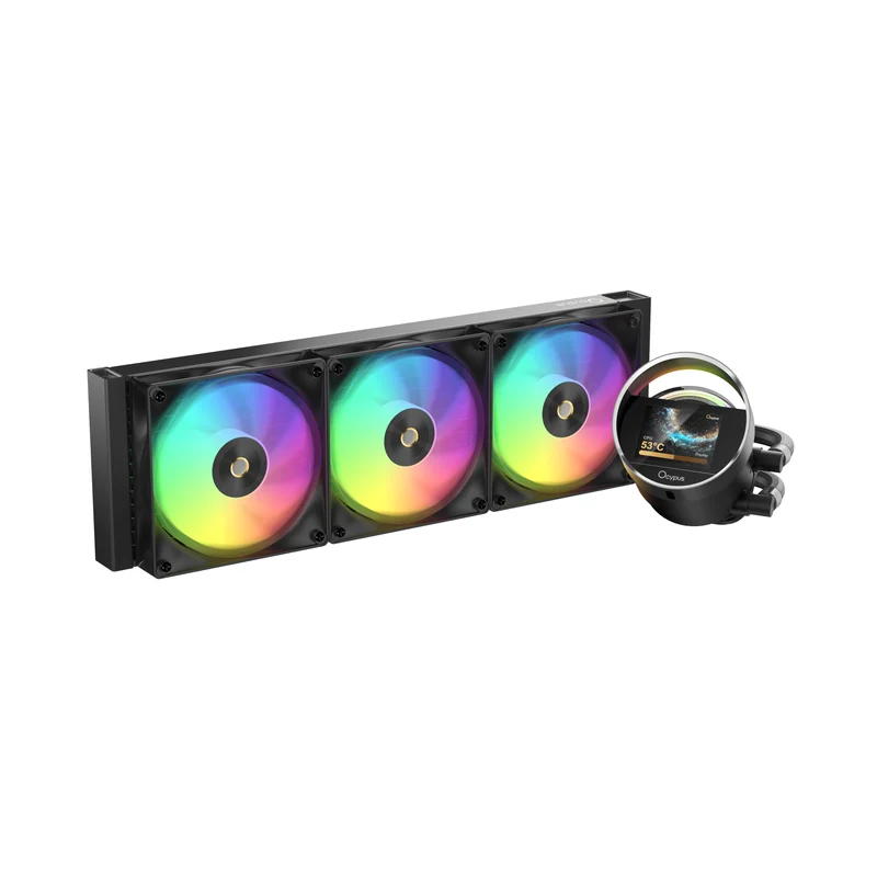 Ocypus Sigma L36 ARGB 360mm ARGB AIO Liquid Cooler with 2.4" IPS Display (Black, White)