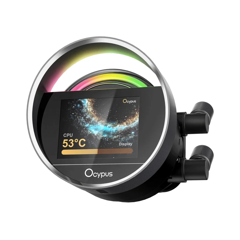 Ocypus Sigma L36 ARGB 360mm ARGB AIO Liquid Cooler with 2.4" IPS Display (Black, White)