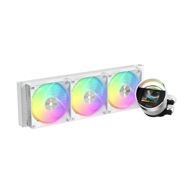 Ocypus Sigma L36 ARGB 360mm ARGB AIO Liquid Cooler with 2.4" IPS Display (Black, White)