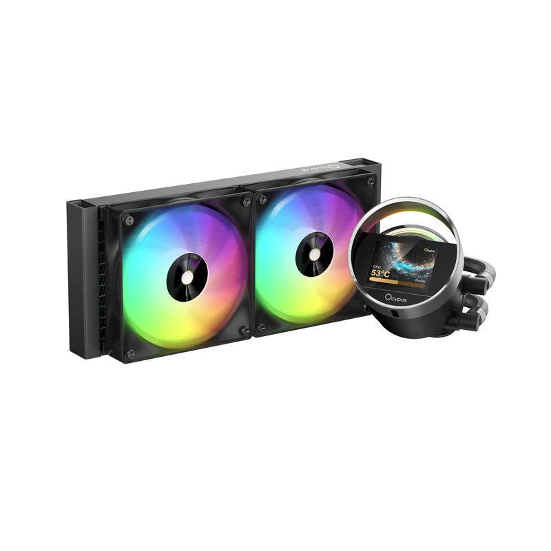 Ocypus Sigma L24 ARGB 240mm ARGB AIO Liquid Cooler with 2.4" IPS Display (Black, White)