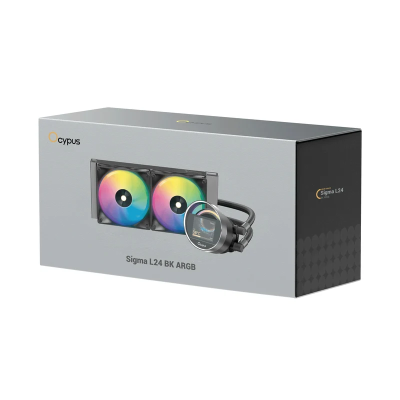 Ocypus Sigma L24 ARGB 240mm ARGB AIO Liquid Cooler with 2.4" IPS Display (Black, White)