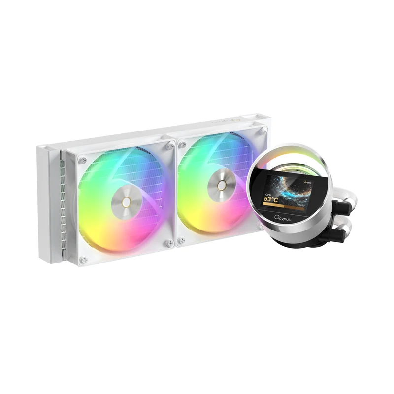 Ocypus Sigma L24 ARGB 240mm ARGB AIO Liquid Cooler with 2.4" IPS Display (Black, White)