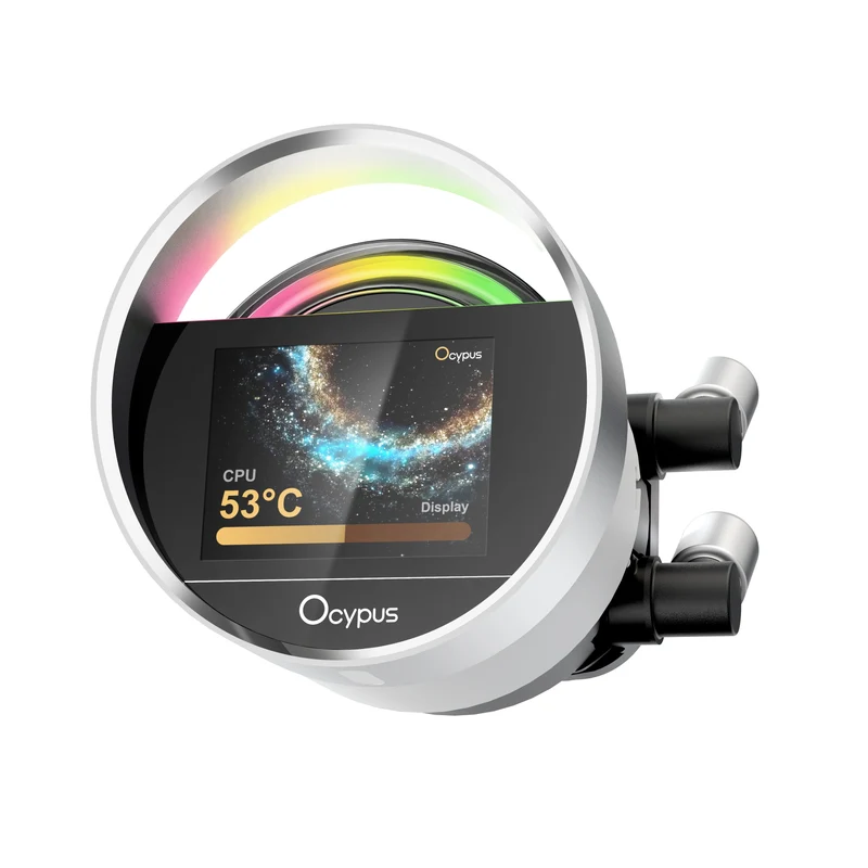 Ocypus Sigma L24 ARGB 240mm ARGB AIO Liquid Cooler with 2.4" IPS Display (Black, White)