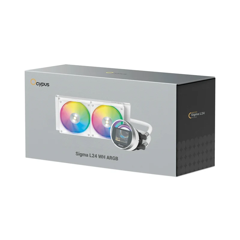 Ocypus Sigma L24 ARGB 240mm ARGB AIO Liquid Cooler with 2.4" IPS Display (Black, White)
