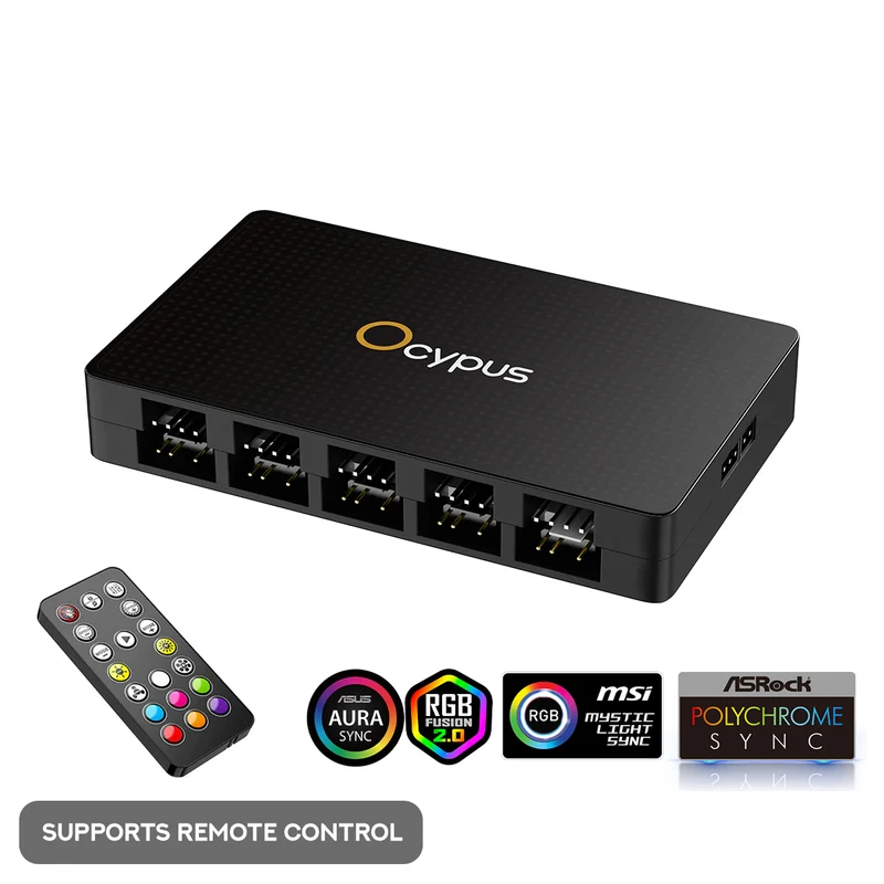 Ocypus Delta EH10 Pro ARGB Fan Hub Controller (Black) (Delta-EH10-BKN00PXX-GL)