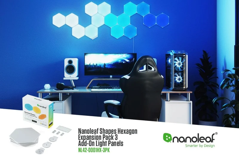 NANOLEAF SHAPES NL42-0001HX-3PK HEXAGON EXPANSION PACK 3 ADD-ON LIGHT PANELS