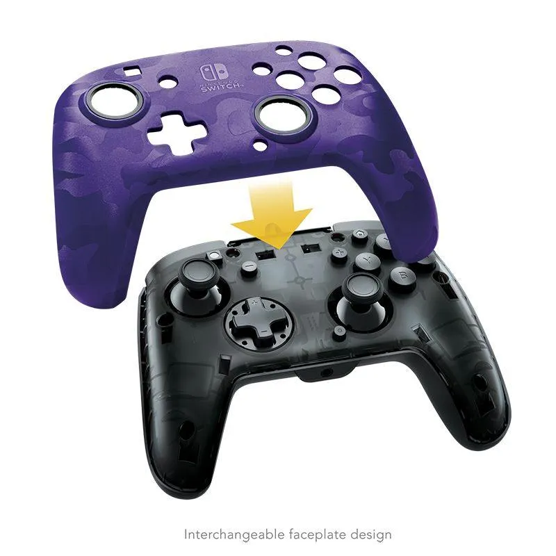 PDP NSW FACEOFF DELUXE + AUDIO WIRED CONTROLLER PURPLE CAMO (500-134-CM05)