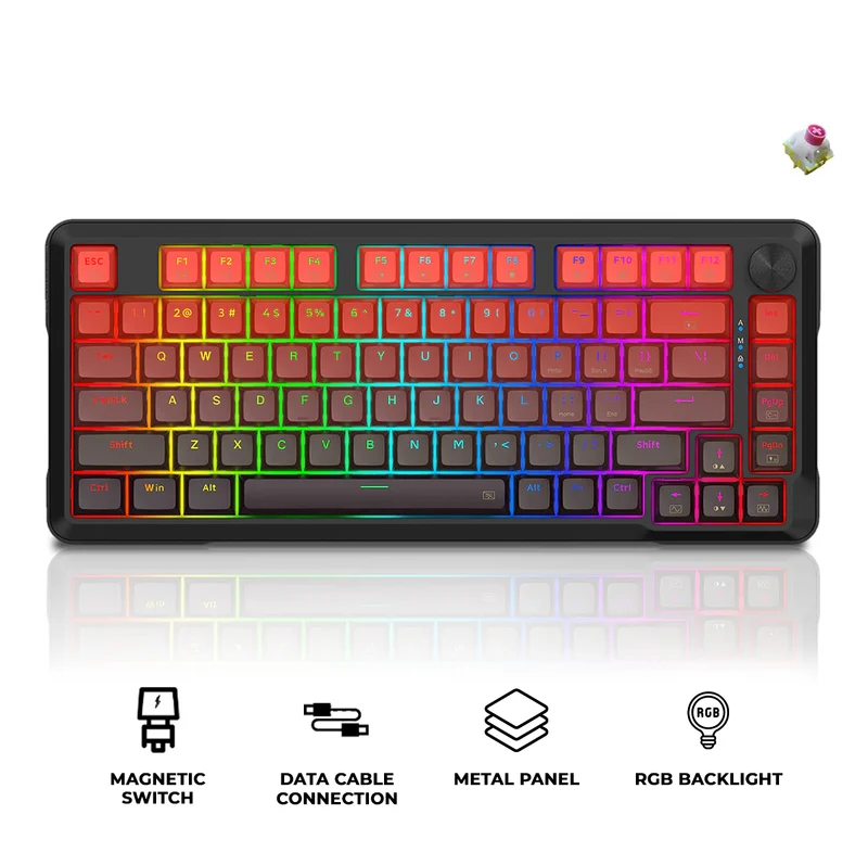E-Yooso HZ-82 RGB 82-Keys Wired Mechanical Keyboard Gradient Red (Ultra Magnetic Switch)
