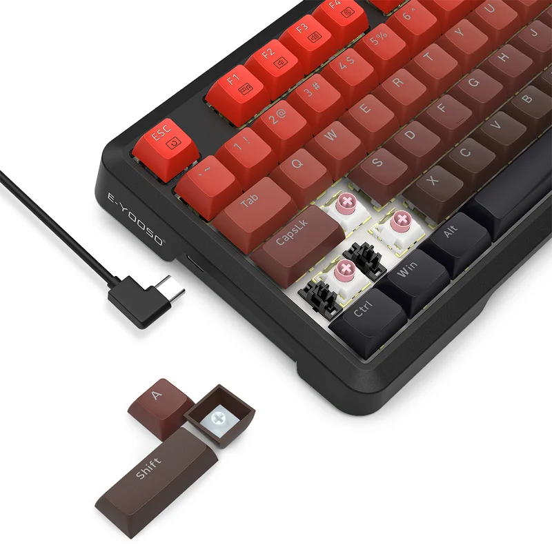 E-Yooso HZ-82 RGB 82-Keys Wired Mechanical Keyboard Gradient Red (Ultra Magnetic Switch)