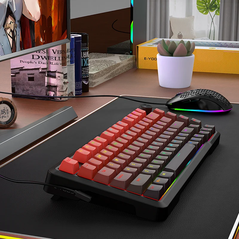 E-Yooso HZ-82 RGB 82-Keys Wired Mechanical Keyboard Gradient Red (Ultra Magnetic Switch)