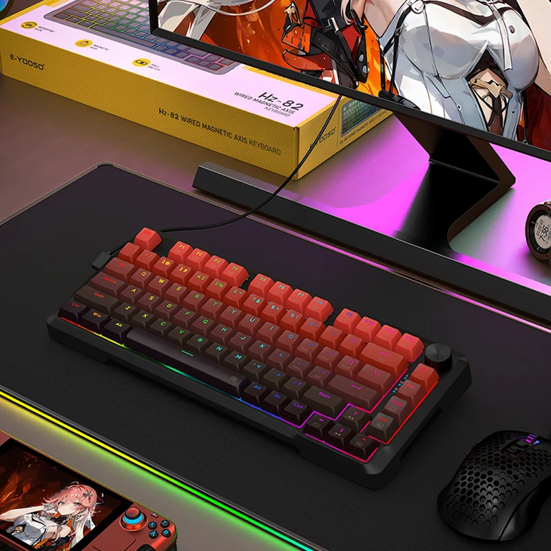 E-Yooso HZ-82 RGB 82-Keys Wired Mechanical Keyboard Gradient Red (Ultra Magnetic Switch)