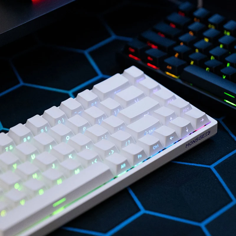 MonsGeek FUN68 HE White Tri-Mode RGB Mechanical Keyboard (Glare Magnetic Switch)