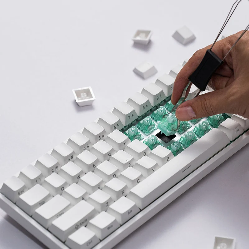 MonsGeek FUN68 HE White Tri-Mode RGB Mechanical Keyboard (Glare Magnetic Switch)