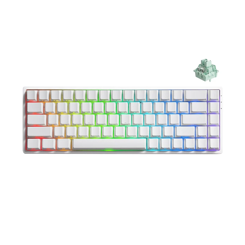 MonsGeek FUN68 HE White Tri-Mode RGB Mechanical Keyboard (Glare Magnetic Switch)