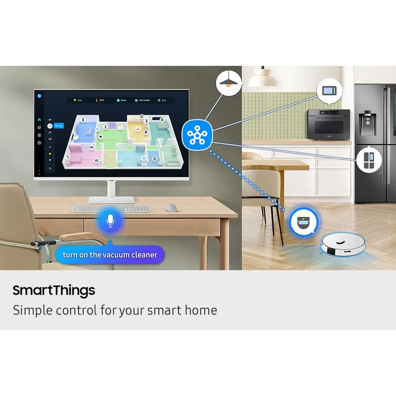 Samsung M7 M70F LS32FM701UEXXP 32" 4K (3840x2160) 60Hz 4ms GTG VA Smart Vision AI, Smart TV Experience with AI, AI Picture Optimizer, Knox Security Monitor with Tilt Adjustment (White)