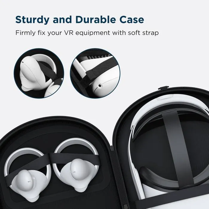 KIWI Design Hard Protective Carry Case Compatible With Oculus Quest 1 & 2 (Gray) (KW-QG03-US)