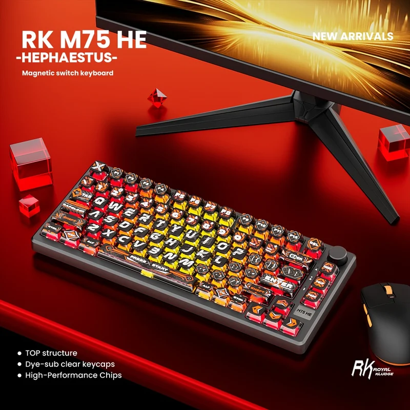 Royal Kludge RK-M75 HE Single-Mode RGB 81 Keys Hot-Swappable Mechanical Keyboard Hephaestus (Mint Switch)