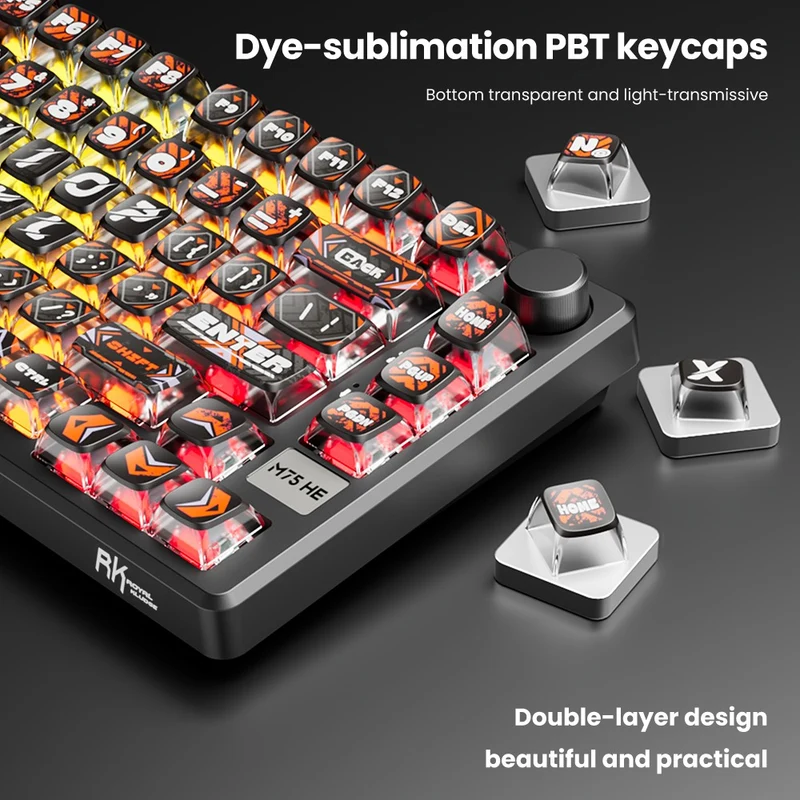 Royal Kludge RK-M75 HE Single-Mode RGB 81 Keys Hot-Swappable Mechanical Keyboard Hephaestus (Mint Switch)