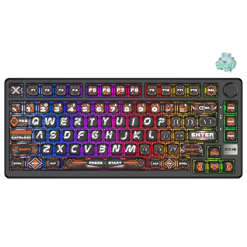 Royal Kludge RK-M75 HE Single-Mode RGB 81 Keys Hot-Swappable Mechanical Keyboard Hephaestus (Mint Switch)