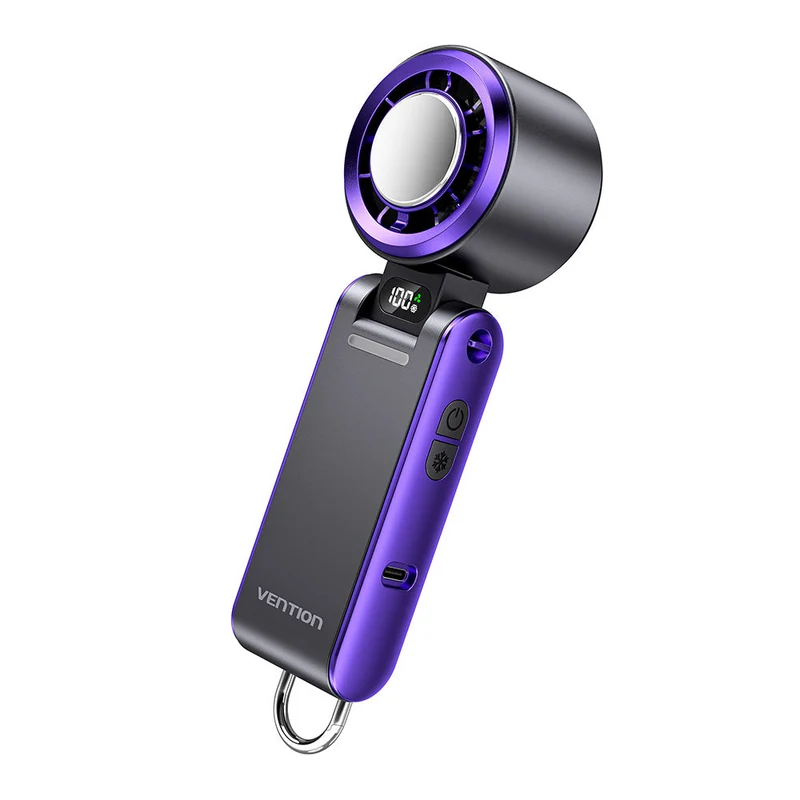 Vention Handheld Foldable High-Speed Cooling Fan (White, Black/Purple) (PBCW0, PBDV0)