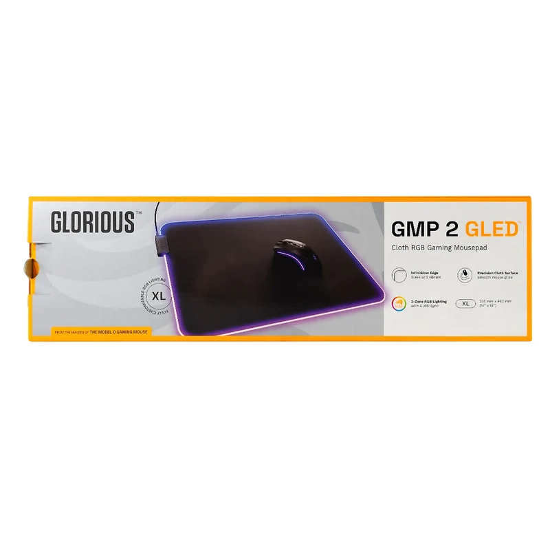 Glorious GMP 2 GLED RGB Cloth Gaming Mousepad - Black (XL, XXL, 3XL, Large Extended, XL Extended)