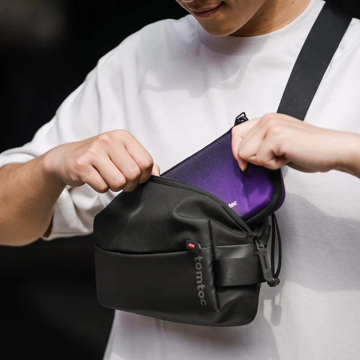 Tomtoc Explorer-T21 Sling Bag With Minimalist EDC Design - Small (Black, Light Gray, Olive Green, Space Grey, Inky Blue) (T21S1D1, T21S1G2, T21S1T1, T21S1G1, T21S1B1)