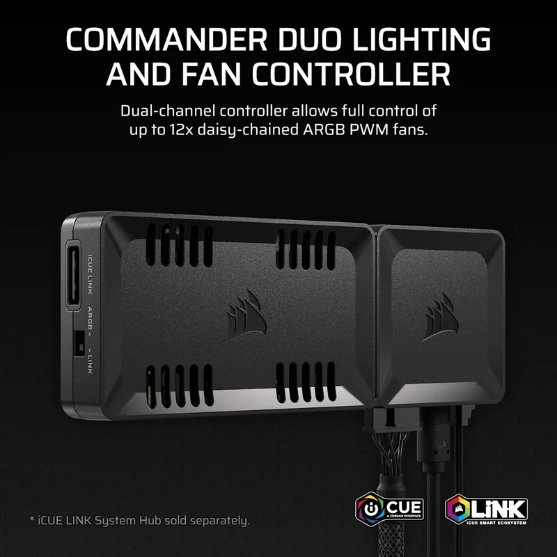Corsair Commander Duo Lighting and Fan Controller - ARGB and iCUE LINK Hybrid (CL-9011141-WW)