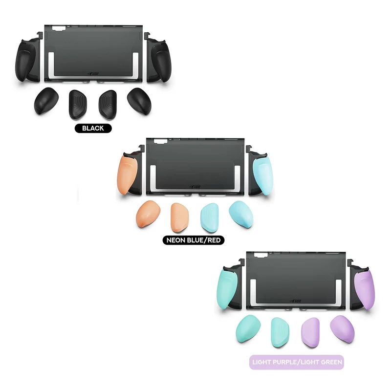 Skull & Co. FissionGrip for Nintendo Switch 2 (Black, Neon Blue/Red, Light Purple/Light Green)
