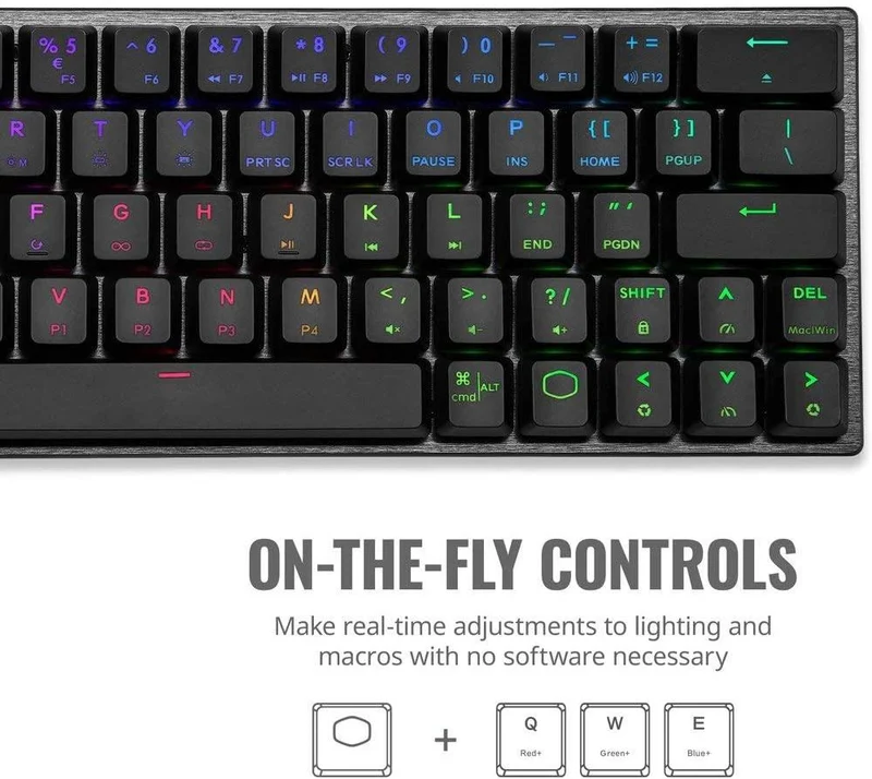 Cooler Master SK622 Wireless 60% Mechanical Keyboard Space Gray With Low Profile Switches (Red RGB Linear)