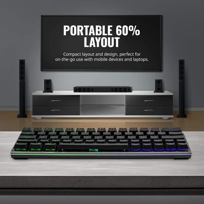 Cooler Master SK622 Wireless 60% Mechanical Keyboard Space Gray With Low Profile Switches (Red RGB Linear)