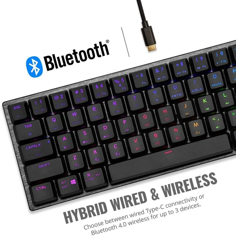 Cooler Master SK622 Wireless 60% Mechanical Keyboard Space Gray With Low Profile Switches (Red RGB Linear)