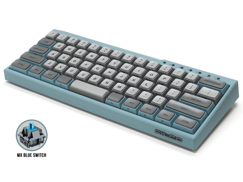 Filco Majestouch MINILA-R Convertible Double Shot PBT 63 US ASCII Mechanical Keyboard ASAGI (MX Blue Switch) (FFBTR63MC/EAG)