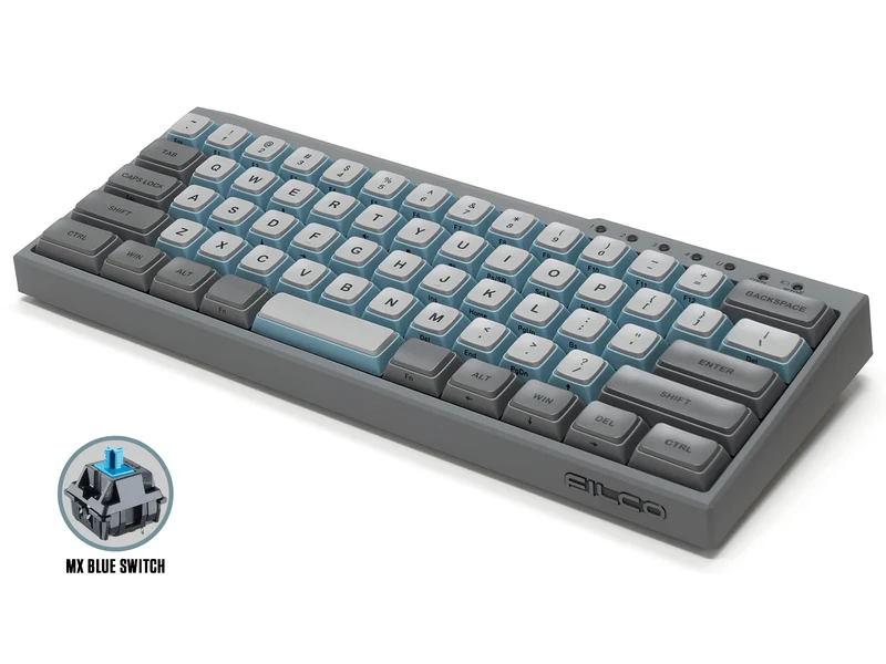 Filco Majestouch MINILA-R Convertible Double Shot PBT 63 US ASCII Mechanical Keyboard Sky Gray (MX Blue Switch) (FFBTR63MC/ESG)