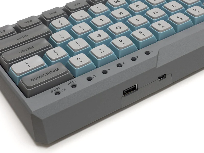 Filco Majestouch MINILA-R Convertible Double Shot PBT 63 US ASCII Mechanical Keyboard Sky Gray (MX Blue Switch) (FFBTR63MC/ESG)