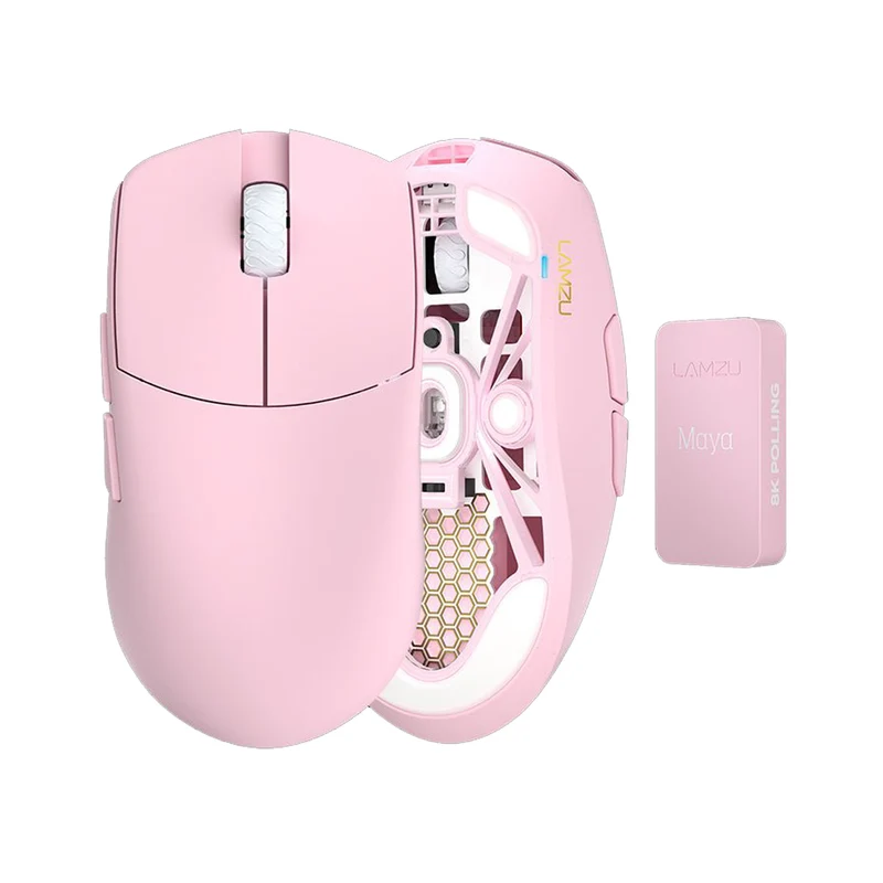 Lamzu Maya Champion Edition 8K Superlight Wireless Gaming Mouse (Light Pink, Purple Shadow)