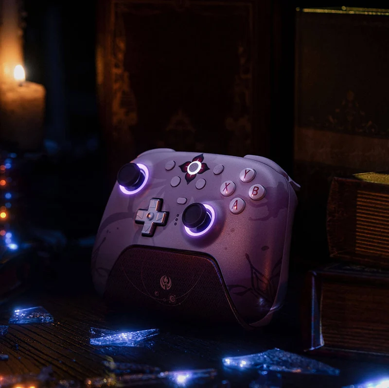 8BitDo Ultimate 2 Wireless Controller with TMR Joysticks, Switchable Hall Effect/ Tactile Triggers, RGB Fire Ring, 8Speed Wireless Tech with Charging Dock for Windows/Android (Honkai Star Rail - Evernight) (81HE)