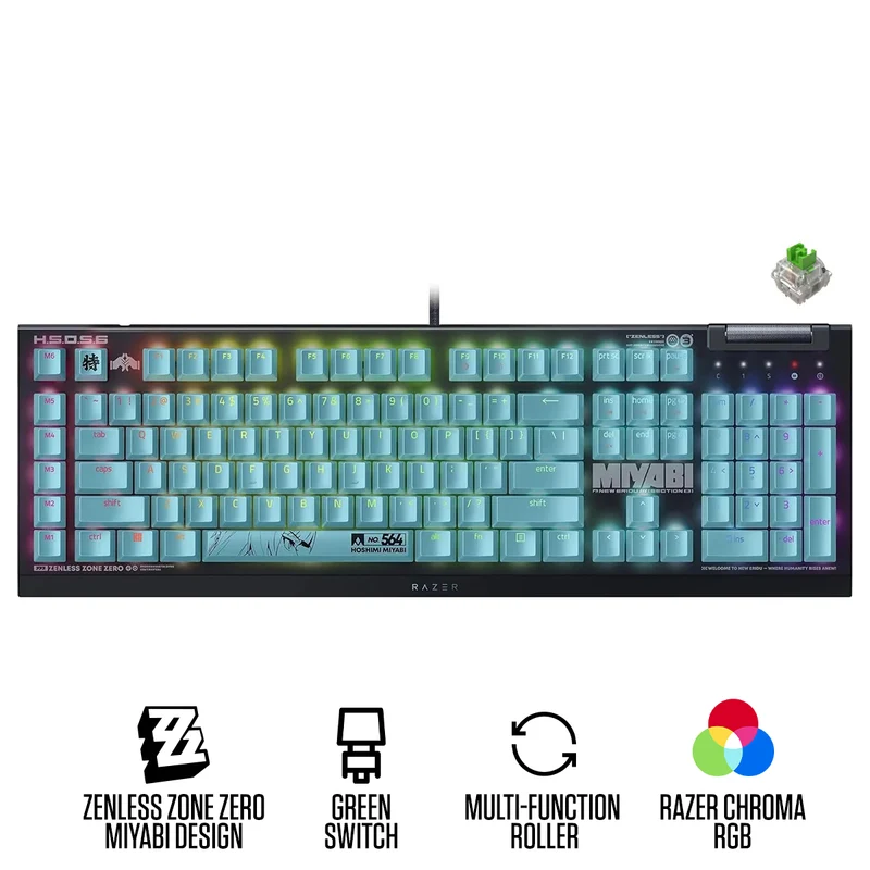 Razer BlackWidow V4 X Mechanical Gaming Keyboard with Razer Chroma RGB (Green Switch) (Zenless Zone Zero Edition)
