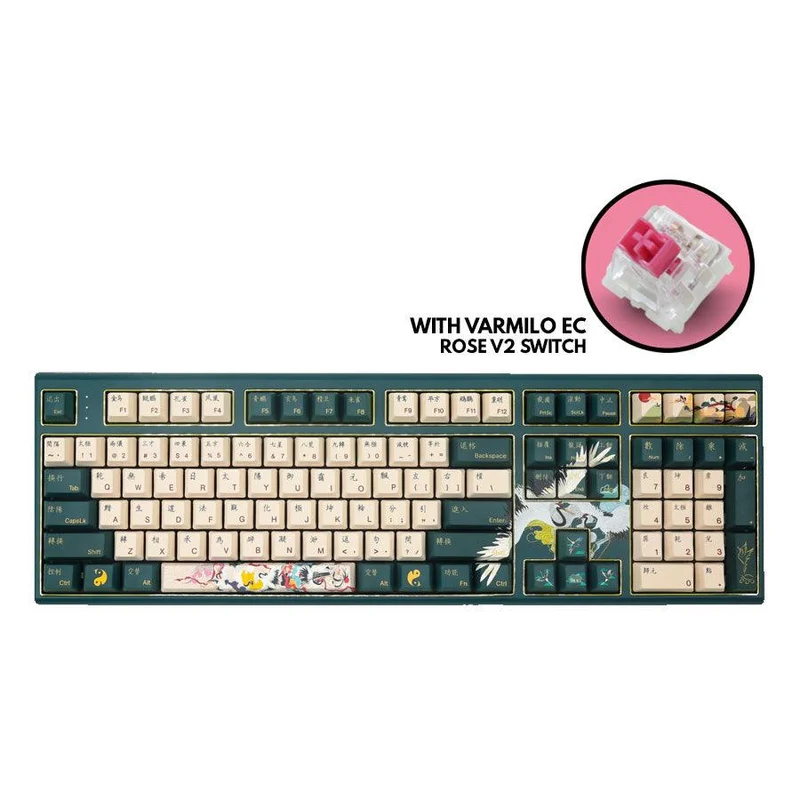 Varmilo VBM108 Crane Mechanical Keyboard (Varmilo EC Rose V2) (A01A037B0A4A01A031)