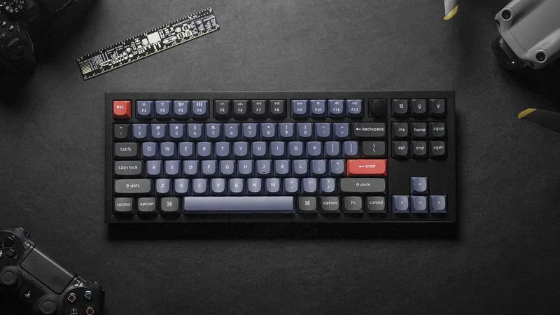 Keychron Q3 QMK Custom Mechanical Fully Assembled Carbon Black Knob Wired Keyboard (Blue Switch) (Q3M2)