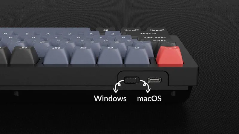 Keychron Q3 QMK Custom Mechanical Fully Assembled Carbon Black Knob Wired Keyboard (Red Switch) (Q3M1)