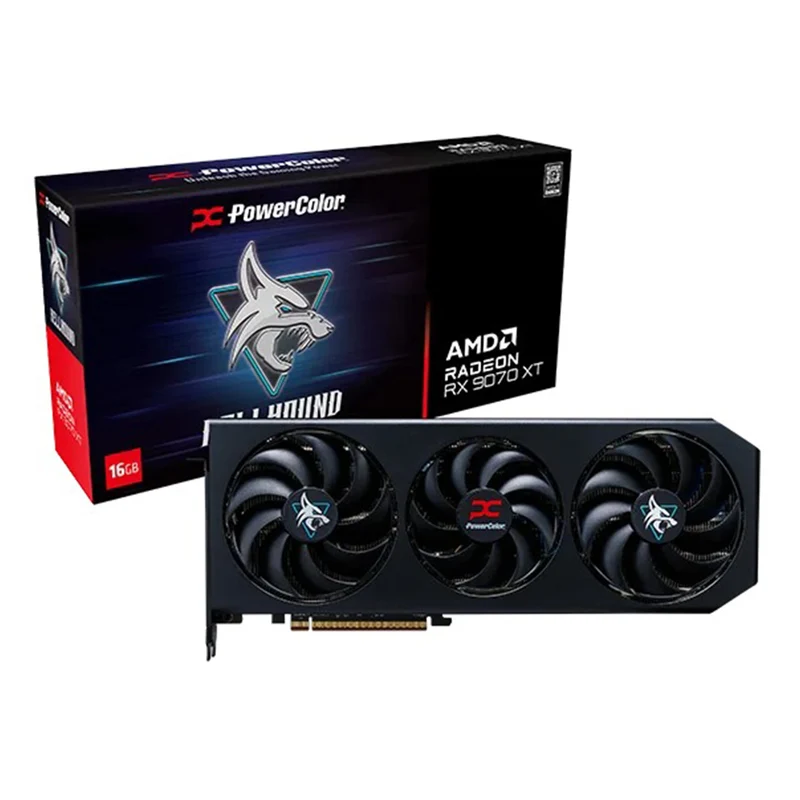 PowerColor Hellhound AMD Radeon RX 9070 XT 16GB GDDR6 Graphics Card (RX9070XT 16G-L/OC)
