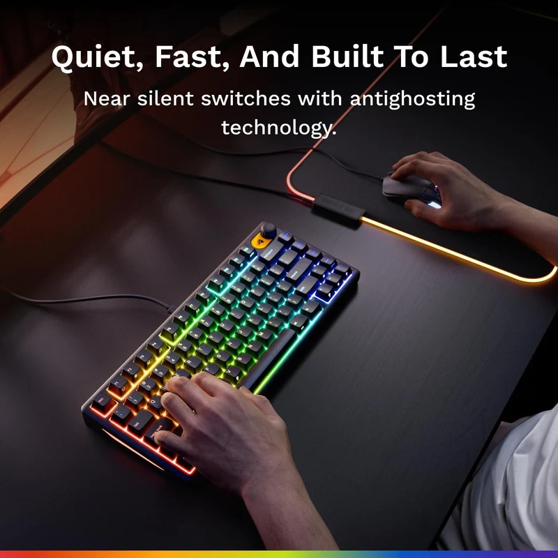 Glorious GMBK 75% Customizable RGB Wired Gaming Keyboard (Black) (GLO-GMBK75-BLK-US)