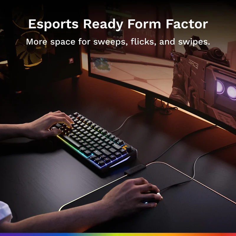 Glorious GMBK 75% Customizable RGB Wired Gaming Keyboard (Black) (GLO-GMBK75-BLK-US)