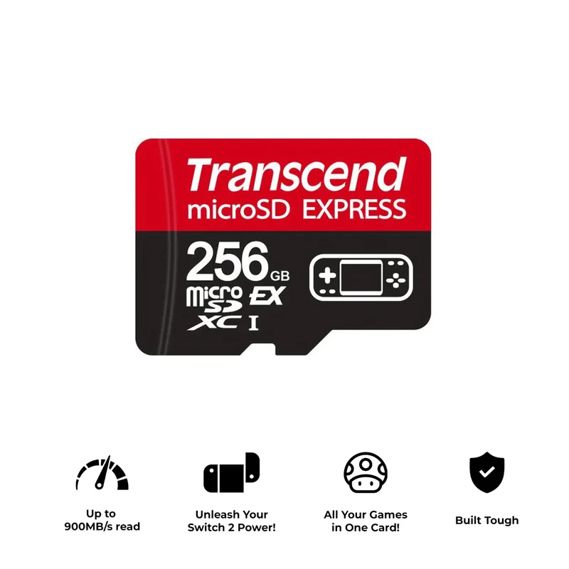 Transcend 256GB MicroSD Express XC-I U3 V30 A1 900MB/s Read Memory Card For Nintendo Switch 2